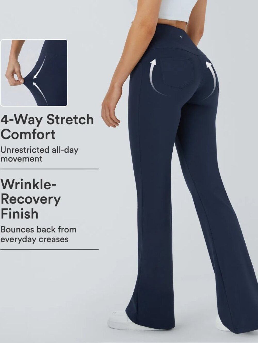 Halara XL Petite Midnight Blue DayStretch High Waisted Pocket Flare Leggings